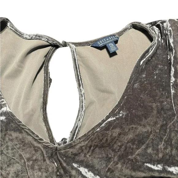 American Eagle Outfitters 2XL Shiny Velvet Greenish Tunic Top Fairy Whimsical - Picture 6 of 6